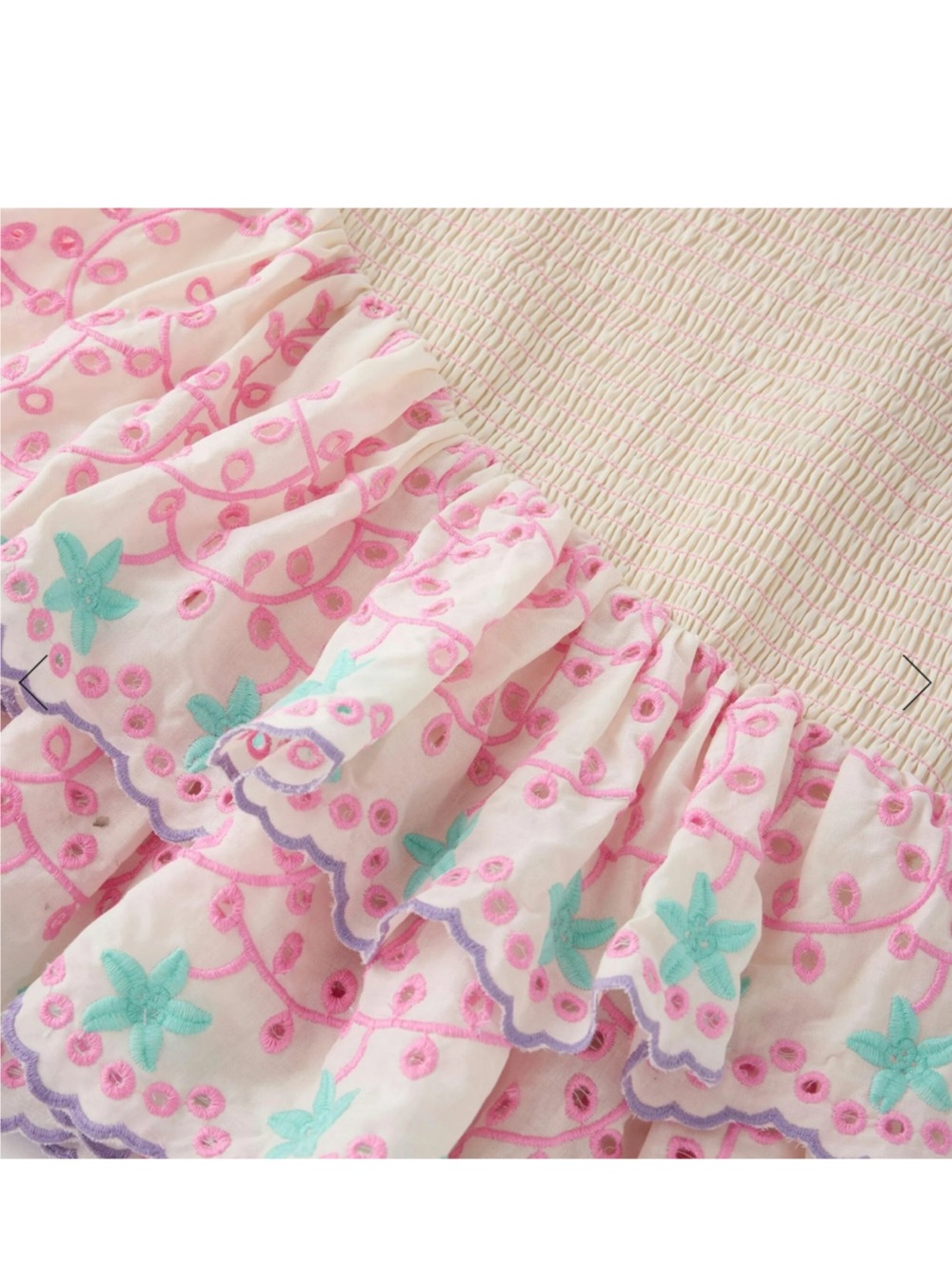 Alanna Shirred Embroidered Mini Dress - Picture 4 of 6